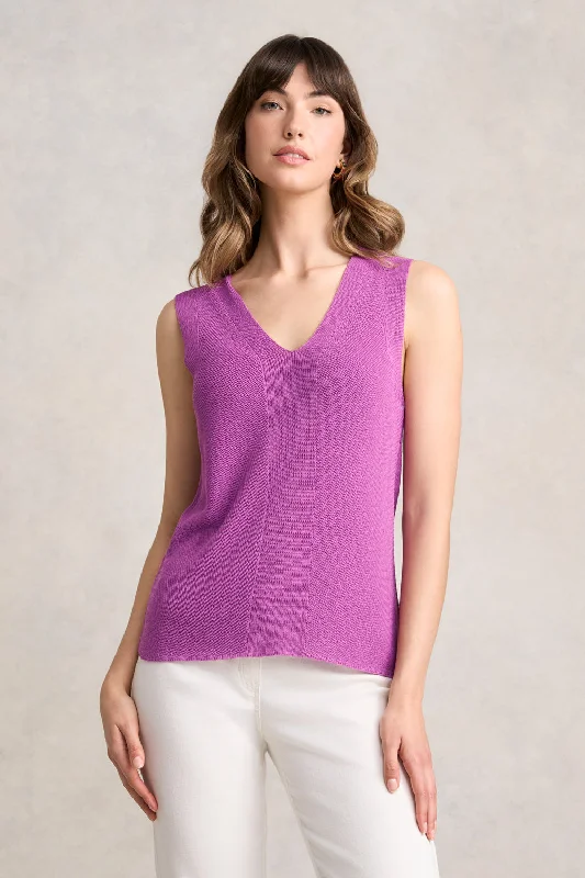 V-Neck Knitted Tank - First Bloom cotton tank top