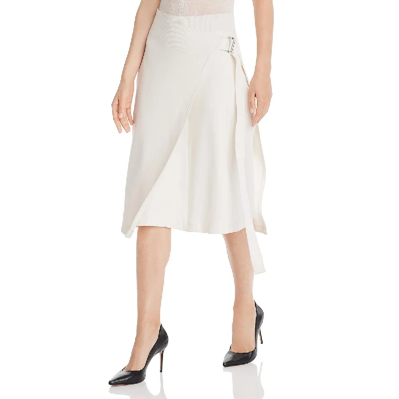 Helmut Lang Womens Wool Blend Mid-Calf Wrap Skirt boho skirt vibe
