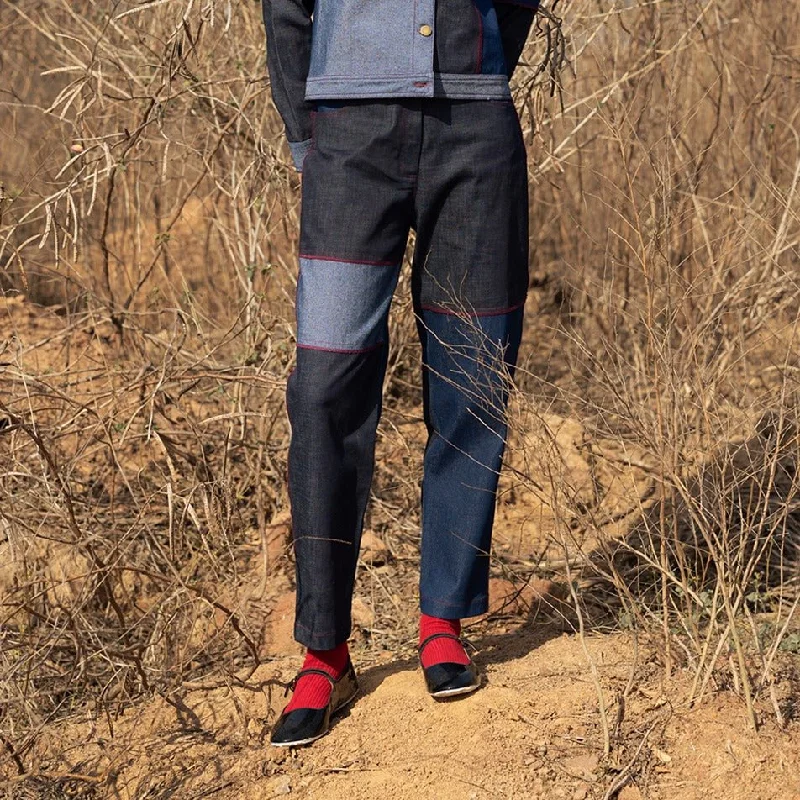 Eliza Tapered Upcycled Denim Pants Casual Sweatpants Style