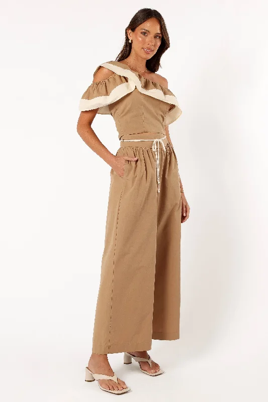 Everly Pants - Tan Soft Wool Pants