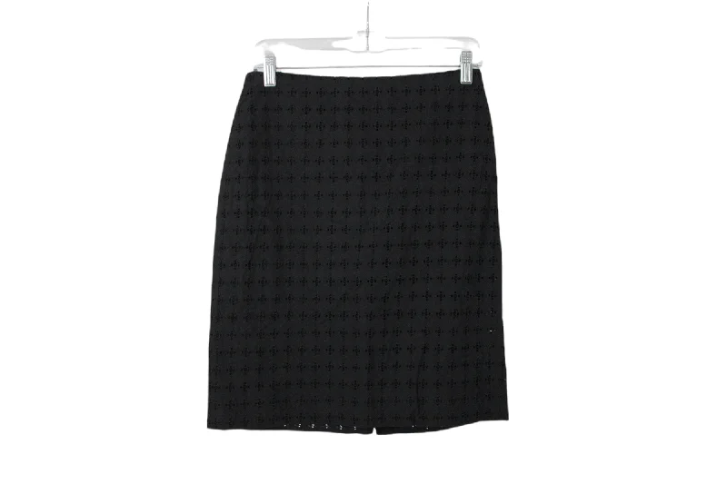 Banana Republic Black Eyelet Skirt | 2 leather skirt sleek