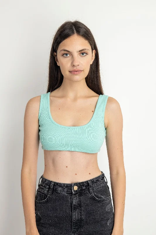 Square Neck Cropped Tank Top - Kady cotton tank top