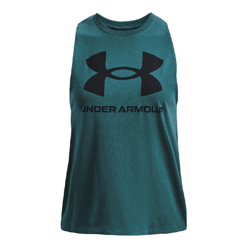 Under Armour Sportstyle Graphic Tank Top - Womens - Tourmaline Teal/Black peach tank top
