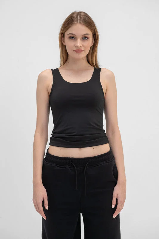 Wide Neck Tank Top - Virmo halter tank top