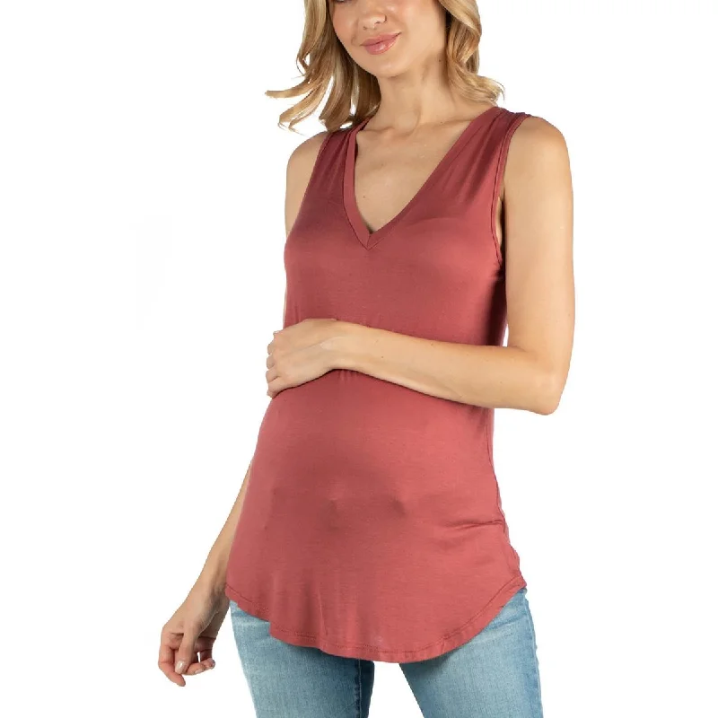 24seven Comfort Apparel Womens Solid Rayon Tank Top graphic tank top