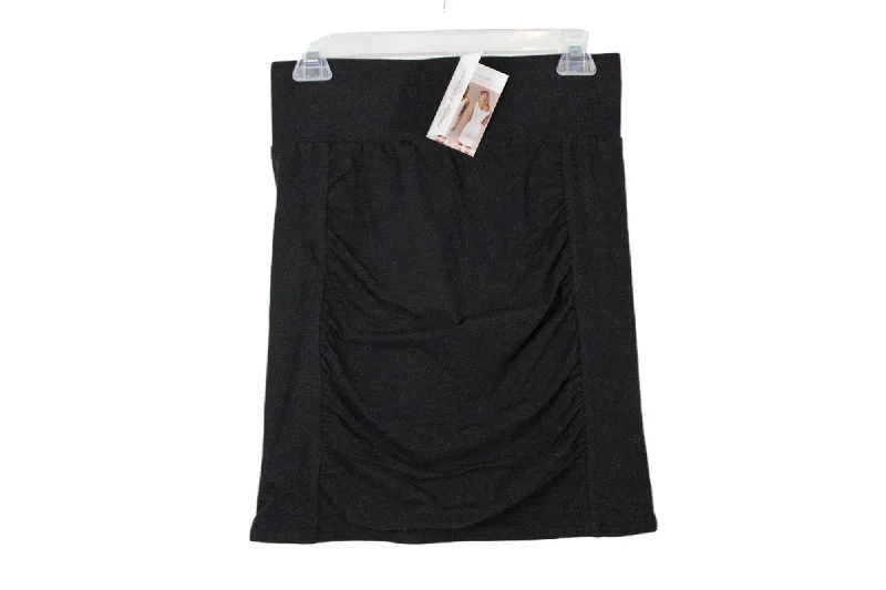 NEW Simply Noelle Black Scrunch Skirt | S/M (8-10) leather skirt bold