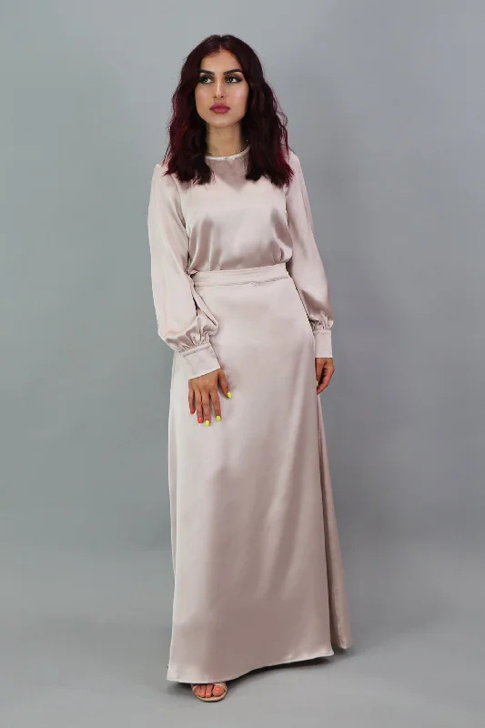 Lameera Satin Skirt - Blush Pink corduroy skirt cozy