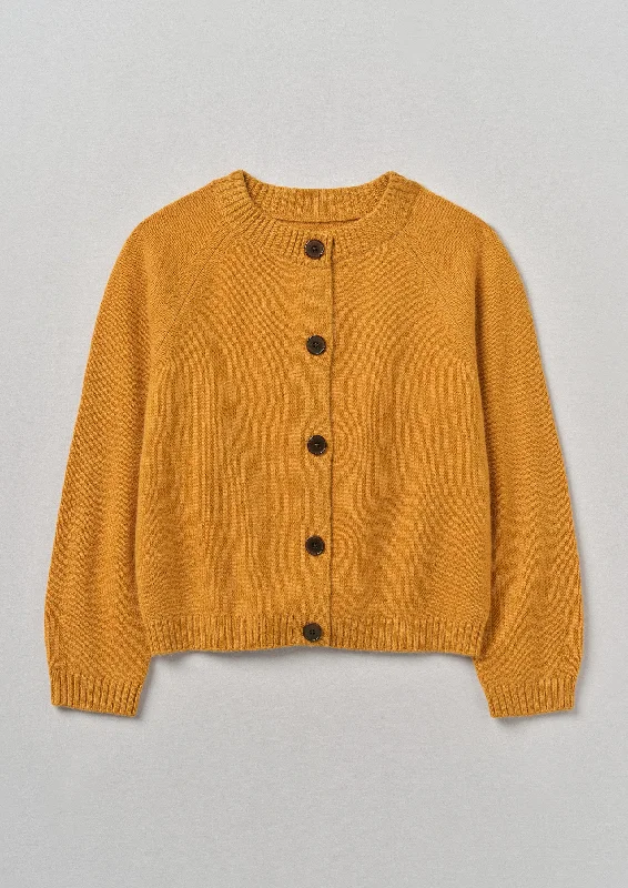 Eden Wool Cashmere Raglan Cardigan | Ginger Melange Transparent Opaque Sheer