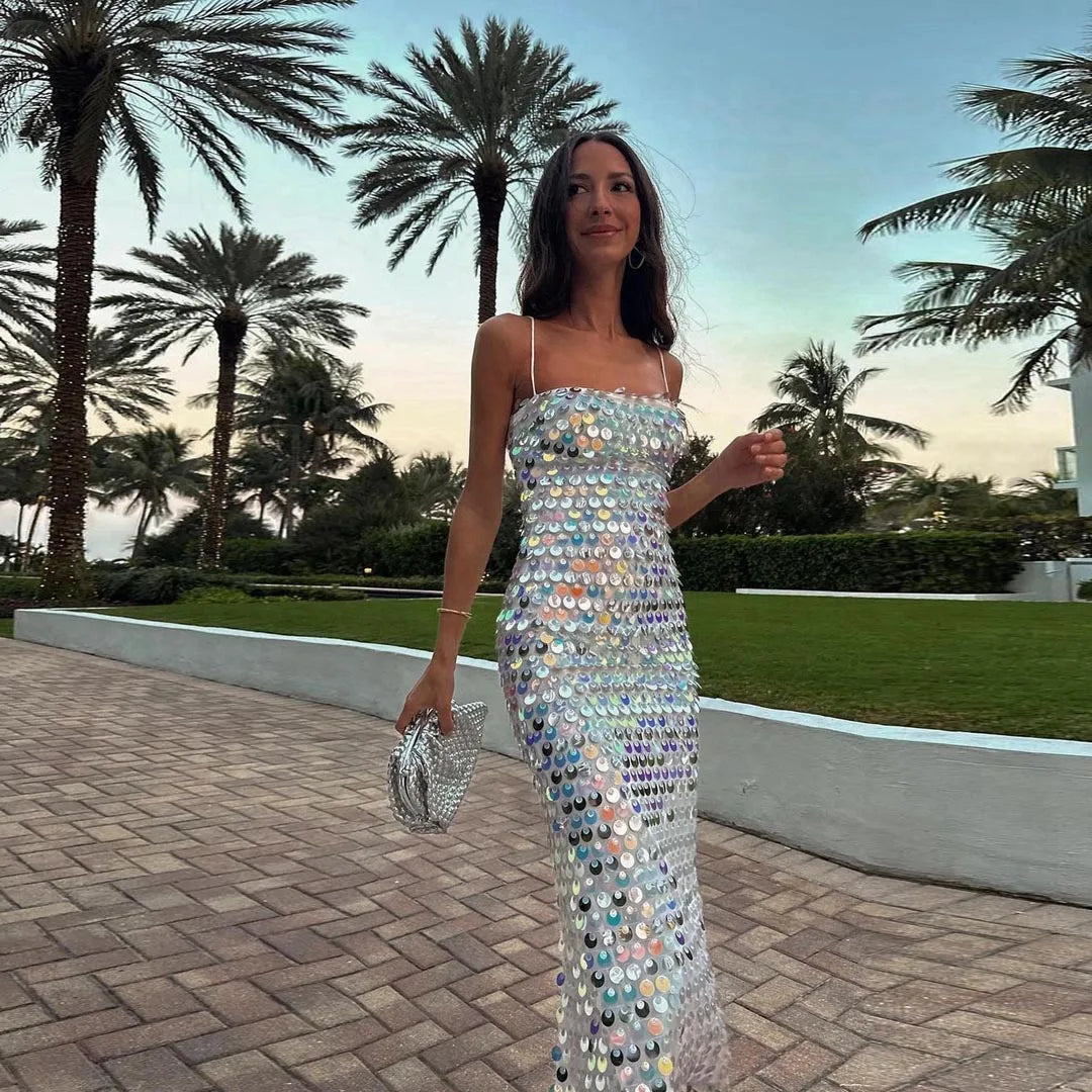 Lunivop Glitter Spaghetti Strap Sequined Party Dress Silver Sequins Mermaid Dresses Women Sexy Sleeveless Ankle Length Dress Summer Glittery Long Formal Lunivop Glitter Spaghetti Strap Sequined Party Dress Silver Sequins Mermaid Dresses Women Sexy Sleeveless Ankle Length Dress Summer Glittery Long Formal