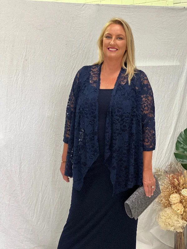 Queen Navy Lace Cardigan Wool Cardigan Cotton Cardigan Cashmere Cardigan