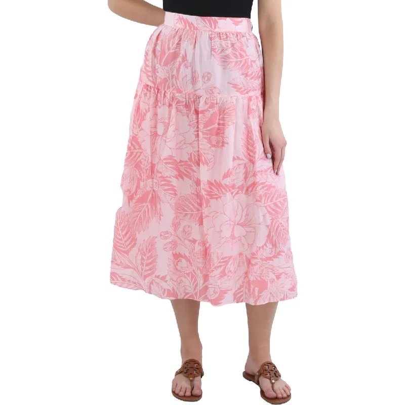 1.State Womens Tencel Printed Maxi Skirt lace skirt romantic