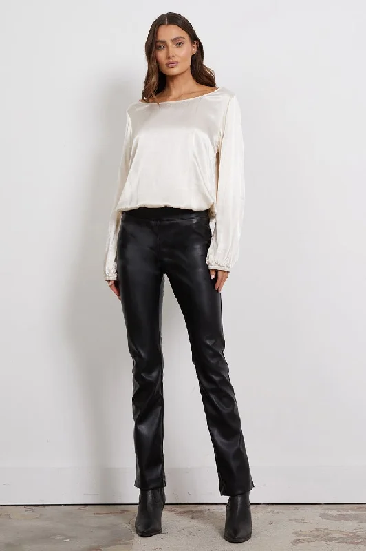 BURTON PANT IN VEGAN LEATHER - (FINAL SALE) Trendy Tapered Pants