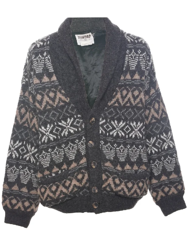 Wool Nordic Cardigan - L Casual Formal Business