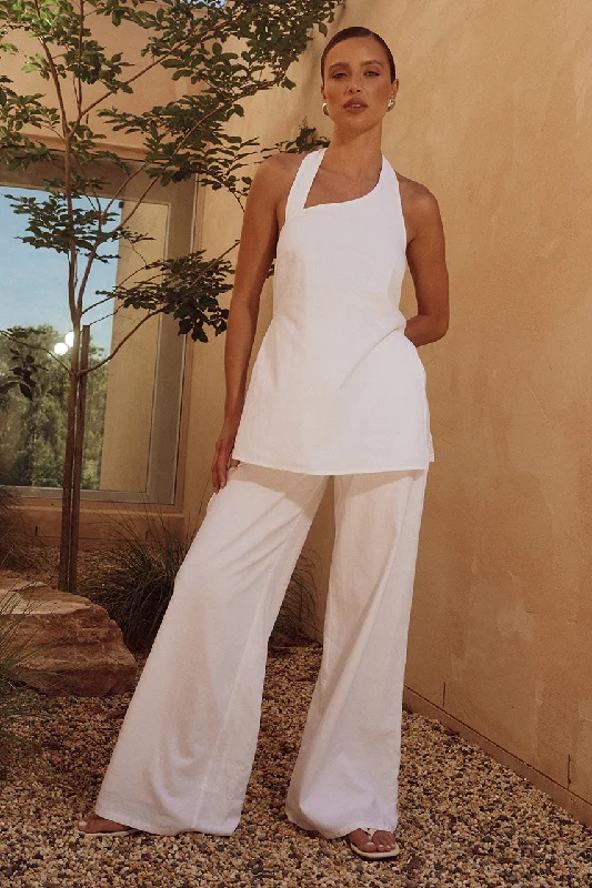SAPHIRA PANT - WHITE Classic Flared Pants