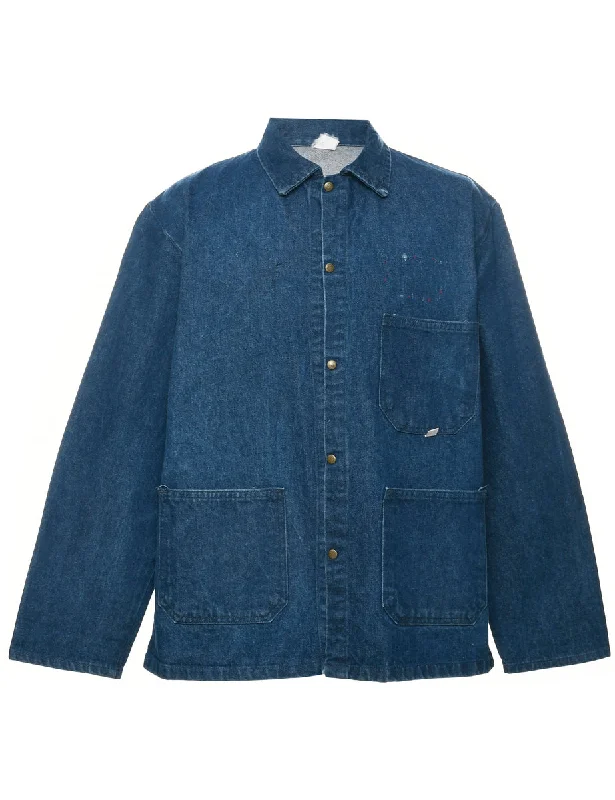 Workwear Denim Jacket - XL Toggled Jacket Drawstring Jacket Belted Jacket