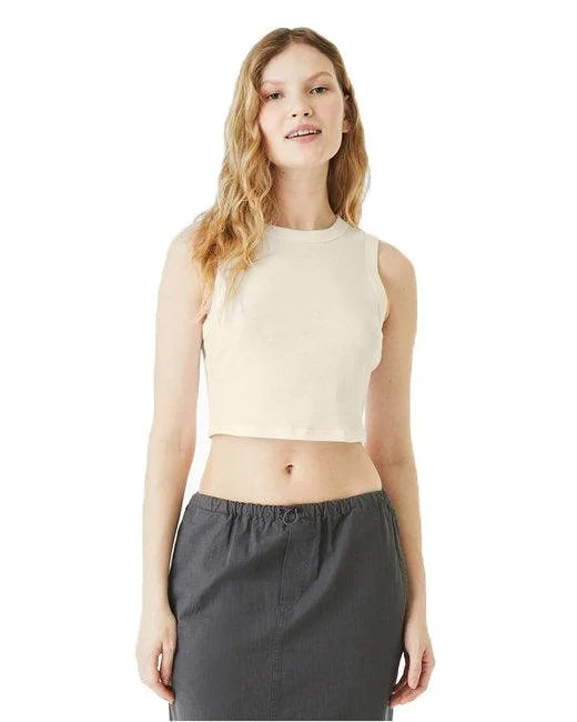 Bella + Canvas Ladies' Micro Rib Muscle Crop Tank 1013BE modal blend tank