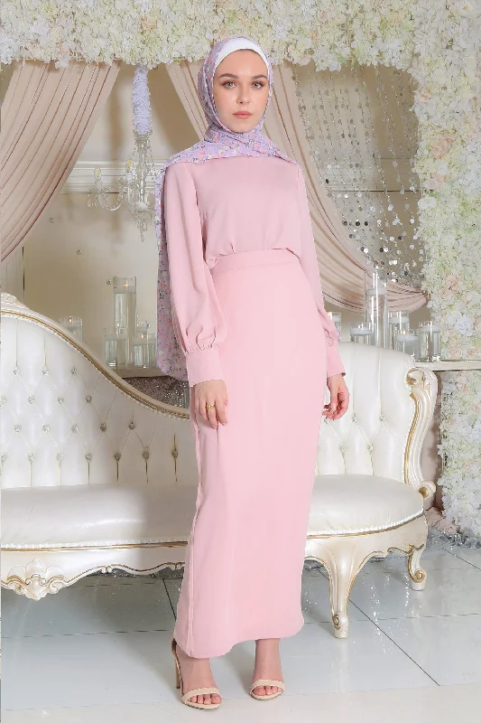 Luxe Premium Chiffon Maxi Skirt - Light Pink modal blend skirt