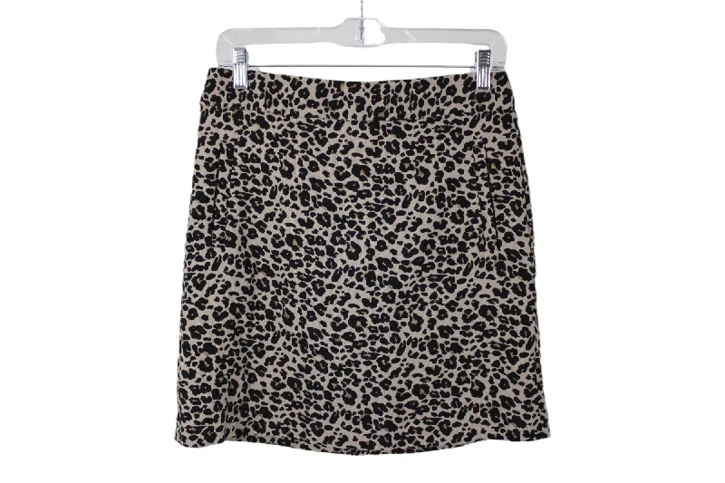 LOFT Cheetah Print Skirt | 4 linen skirt natural