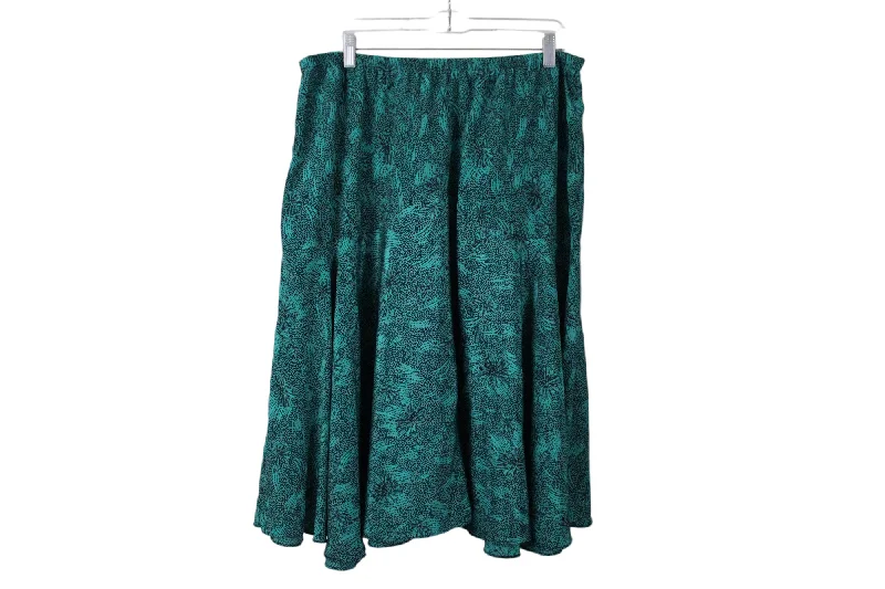 Vintage Union Made Green Skirt | 35" leather skirt sleek