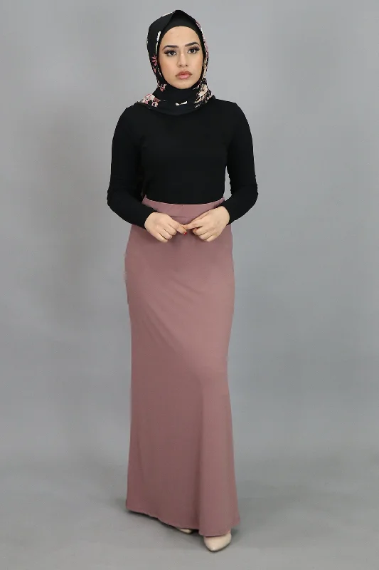 Nude Pink Spandex Maxi Skirt denim skirt classic