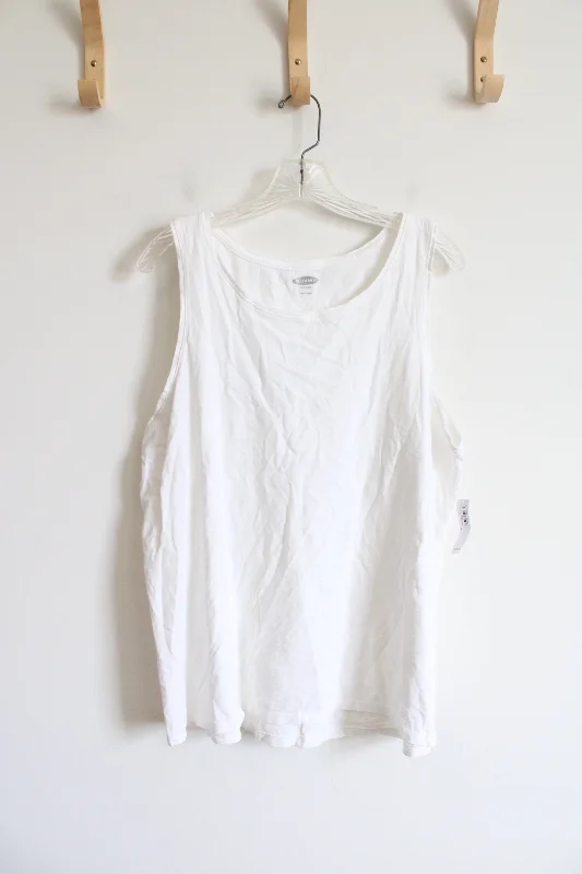 NEW Old Navy White Cotton Tank Top | L chic tank top