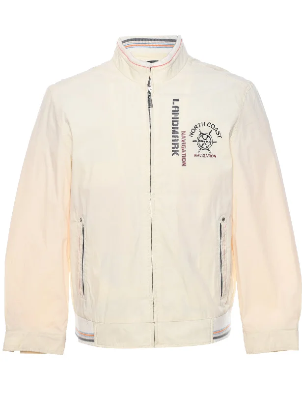 Zip Front Jacket - L Welt Pockets Slit Pockets Flap Pockets