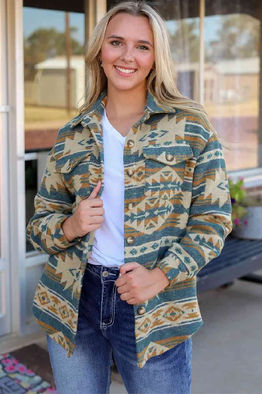 Modern and Chic: Geometric Button Down Collared Jacket for Women Zippered Front Buttoned Front Snap Front Modern and Chic: Geometric Button Down Collared Jacket for Women Zippered Front Buttoned Front Snap Front