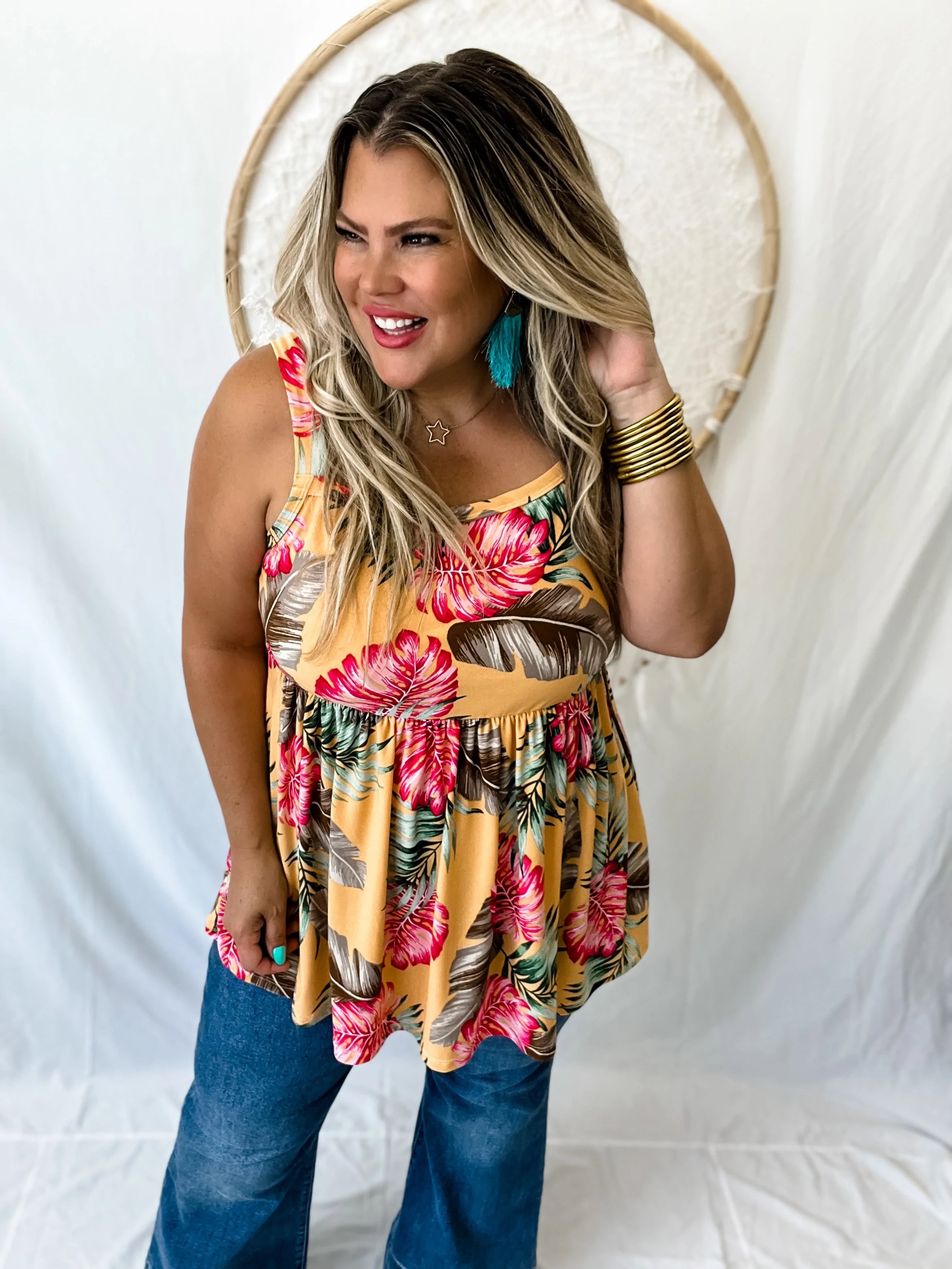 Take Me to the Islands Tropical Floral Tank Top cute tank top
