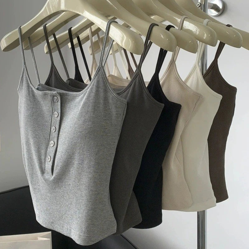 Chic Backless Knitted Crop Top for Women - Sleeveless Summer Tank Vest, Cute Casual Style mesh tank top