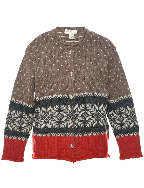 Eddie Bauer Cardigan - M Lace Blend Ribbed Blend Corduroy Blend