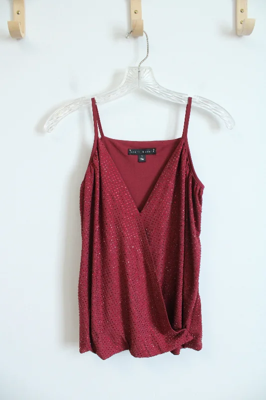 Sheri Bodell Red Bedazzled Wrap Tank | XS cute tank top