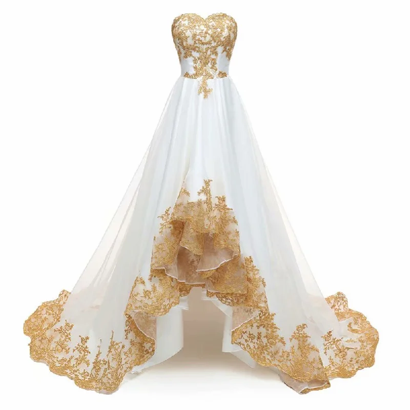 High Low Prom Dresses Sweetheart Neckline Sleeveless Zipper Back Chapel Train Tulle Lace Applique Party Dress Formal Gown Y603 Tunics Trendy modern High Low Prom Dresses Sweetheart Neckline Sleeveless Zipper Back Chapel Train Tulle Lace Applique Party Dress Formal Gown Y603 Tunics Trendy modern
