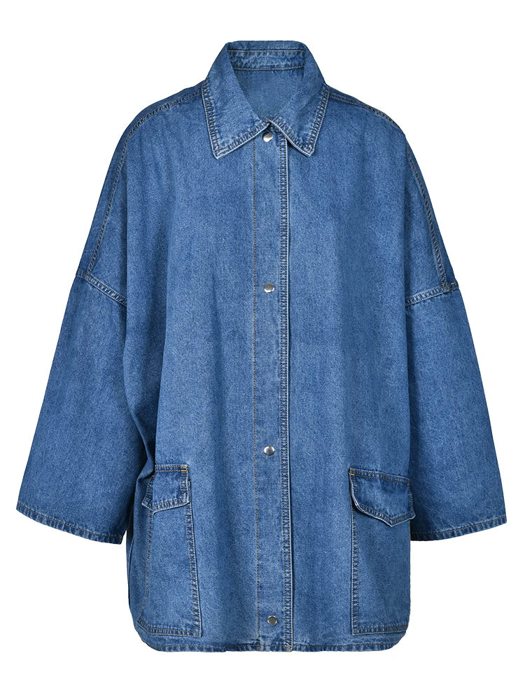 Denim Dropped Shoulder Full Sleeves Blue Cotton Shirt Jacket Satin Jacket Silk Jacket Chiffon Jacket Denim Dropped Shoulder Full Sleeves Blue Cotton Shirt Jacket Satin Jacket Silk Jacket Chiffon Jacket