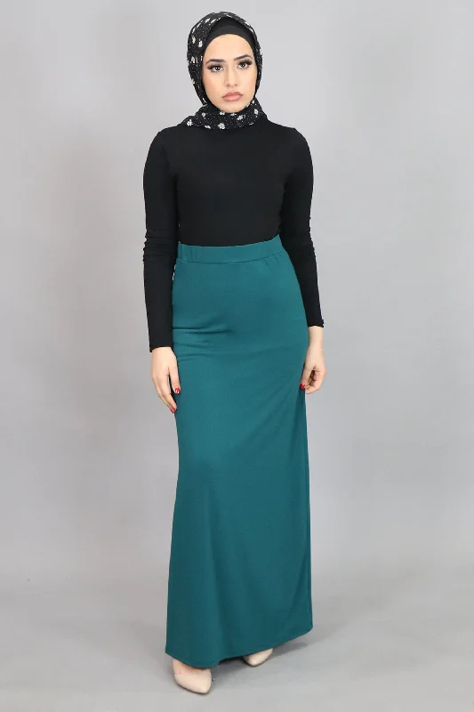 Teal Spandex Maxi Skirt chiffon skirt floaty
