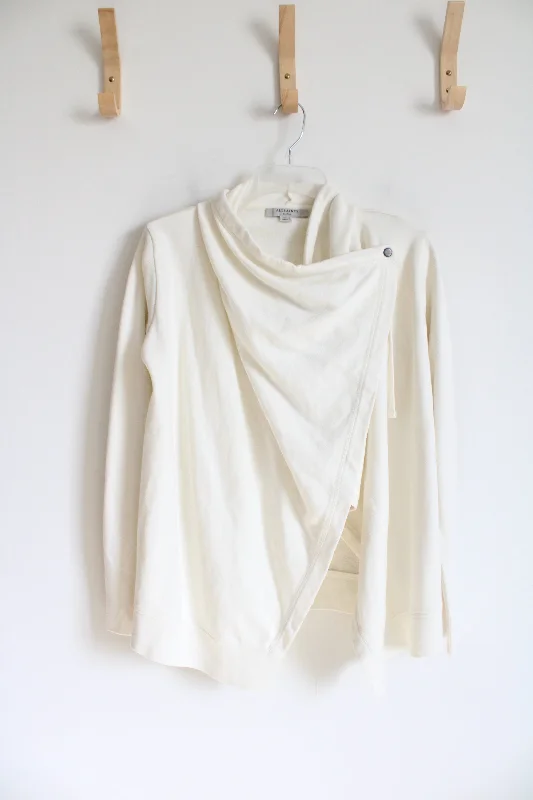 NEW All Saints Cream Ivy Drape Cardigan | S Layered Multi-layer Single Layer