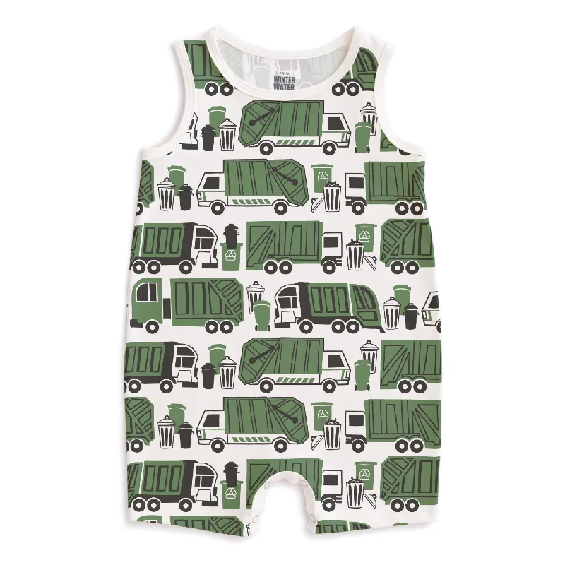 Tank Top Romper - Garbage & Recycling Green mint tank top