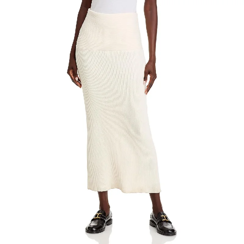 4th & Reckless Womens Ribbed Knit Midi Skirt leather skirt sleek