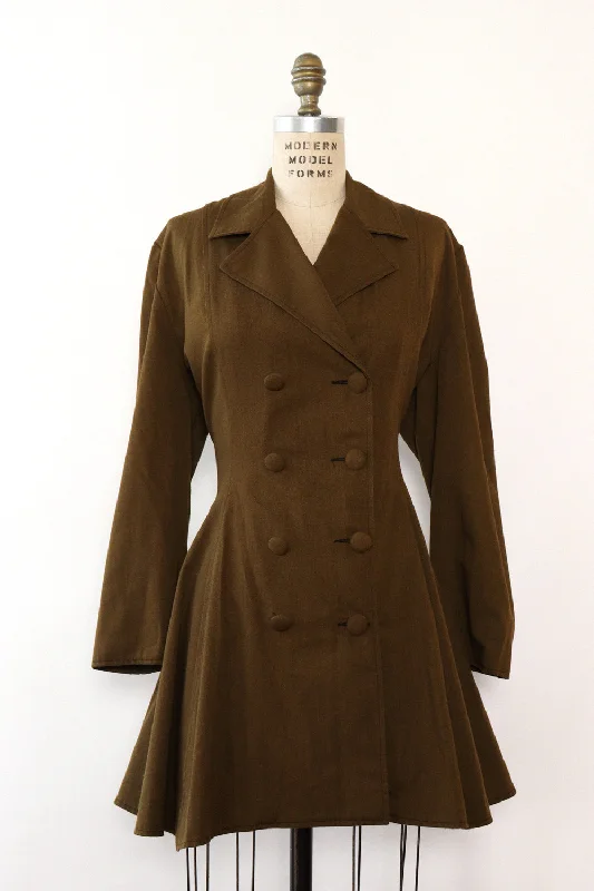 Italian Green Peplum Jacket L Nylon Jacket Polyester Jacket Spandex Jacket