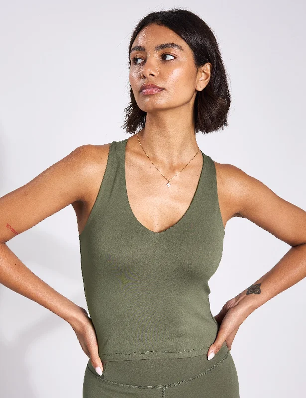 Zoe Tank - Cured Green breathable tank top