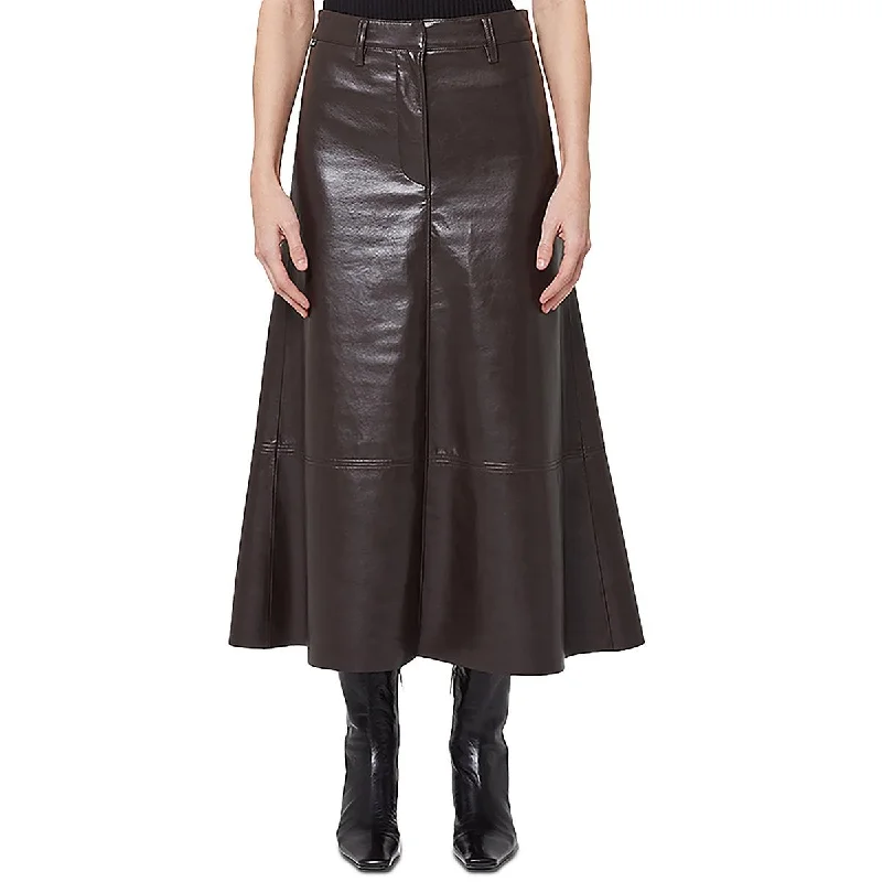Citizens of Humanity Womens Leather Casual Midi Skirt spandex blend skirt