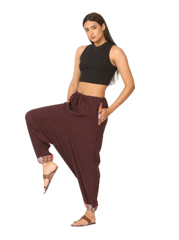 Women's Designer Harem Pants | Maroon | Fits Waist Size 28" to 36" Classic Cropped Pants