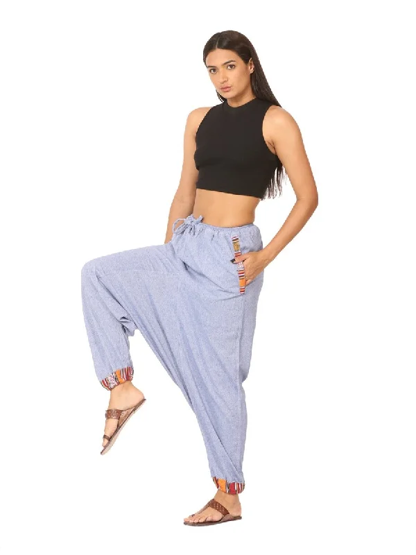 Women's Harem Pants | Lavender Blue | Fits Waist Size 28" to 36" Trendy Velvet Pants