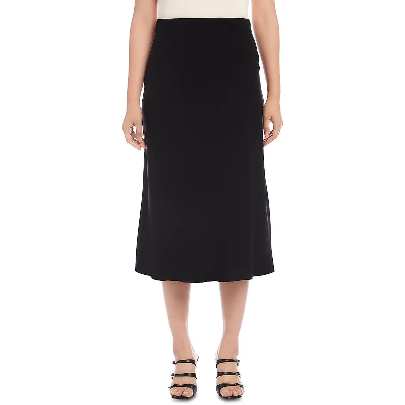 Karen Kane Womens Solid  Midi Skirt velvet skirt plush