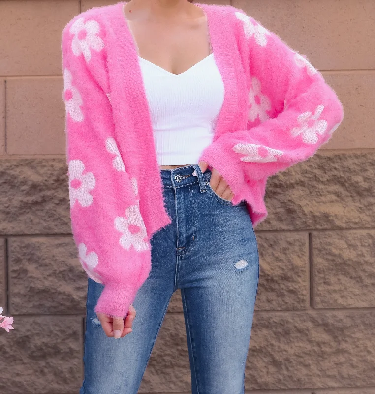 Barbie Girl Floral Cardigan | Mesh Fabric Canvas Fabric Denim Fabric