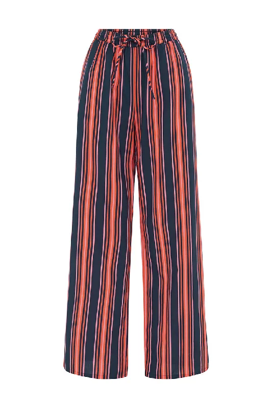 GABBIE PANT - ORANGE/NAVY Elegant High-Waist Pants