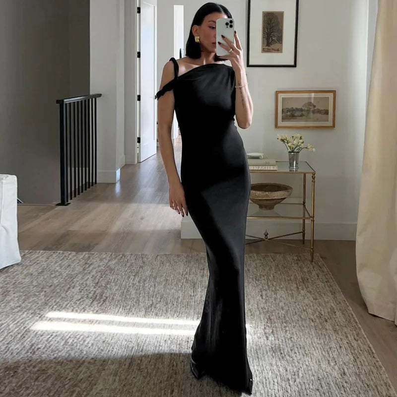 Lunivop Asymmetrical Twist One Shoulder Maxi Long Dress Kylie Jenner Outfits Elegant Sexy Summer Party Dresses For Women Tunics Print Colorful