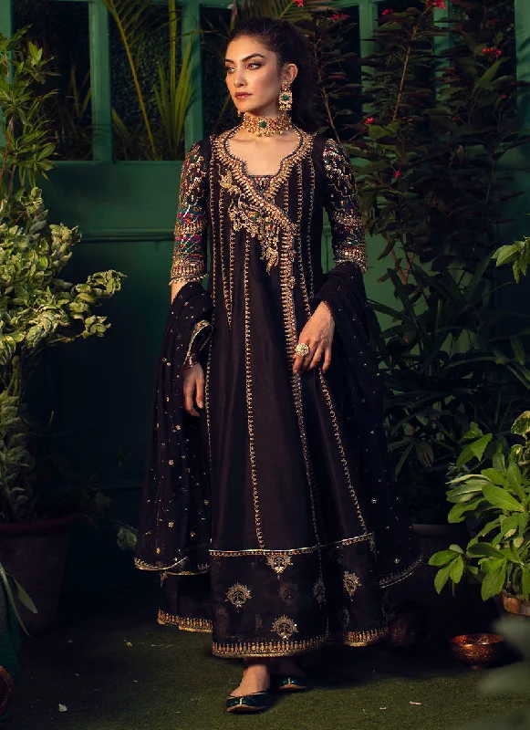 Immediate Delivery Veera black Kalidaar Angarkha with sequence dupatta and pants Classic Flared Pants