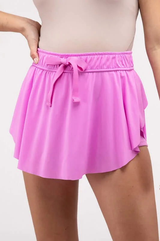 Ruffle Hem Tennis Skirt with Hidden Inner Pockets corduroy skirt durable