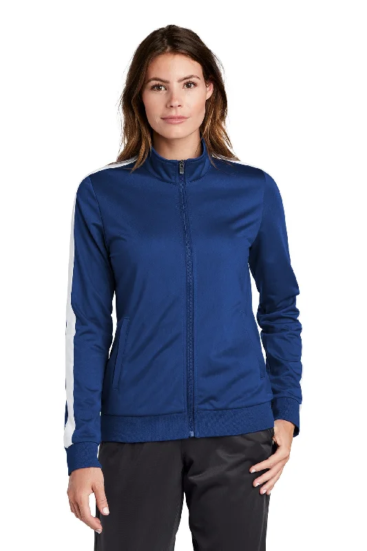 Sport-Tek Ladies Tricot Sleeve Stripe Track Jacket Mesh Jacket Canvas Jacket Denim Jacket Sport-Tek Ladies Tricot Sleeve Stripe Track Jacket Mesh Jacket Canvas Jacket Denim Jacket