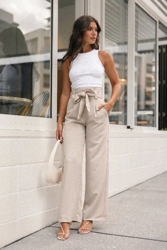 Kieran Pants - Beige Chic Wool Trousers